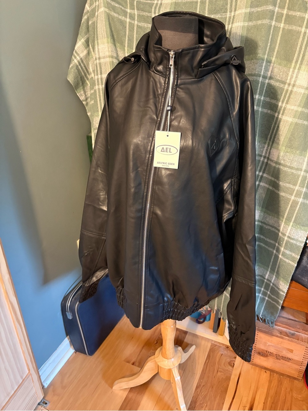 Aelfric Eden Black Jacket with Logo Patch